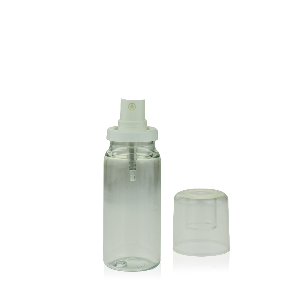 Bulk Case(100) x 8 oz 250 ml Clear Pet Cylinder Round Plastic Bottle, with Black Pump, Neck Finish24-410