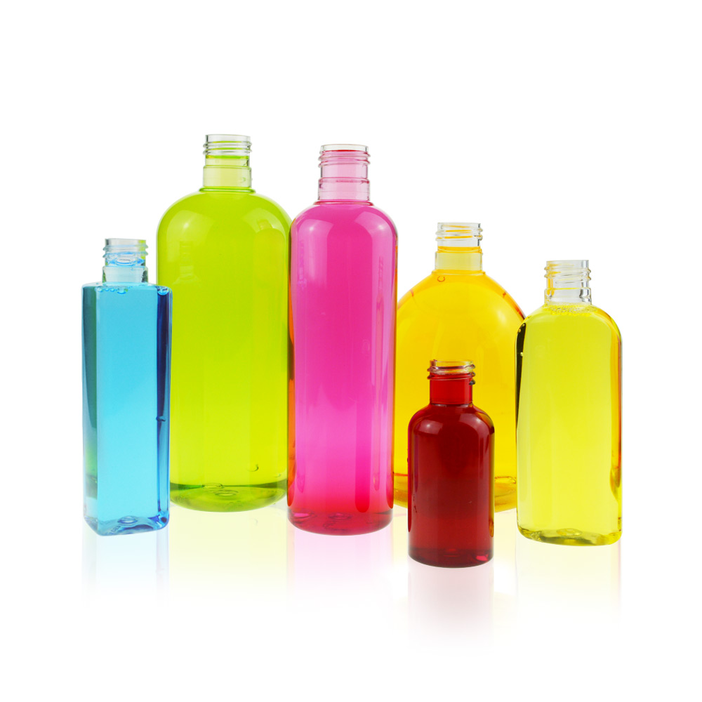 transparent bottles with colour product matching